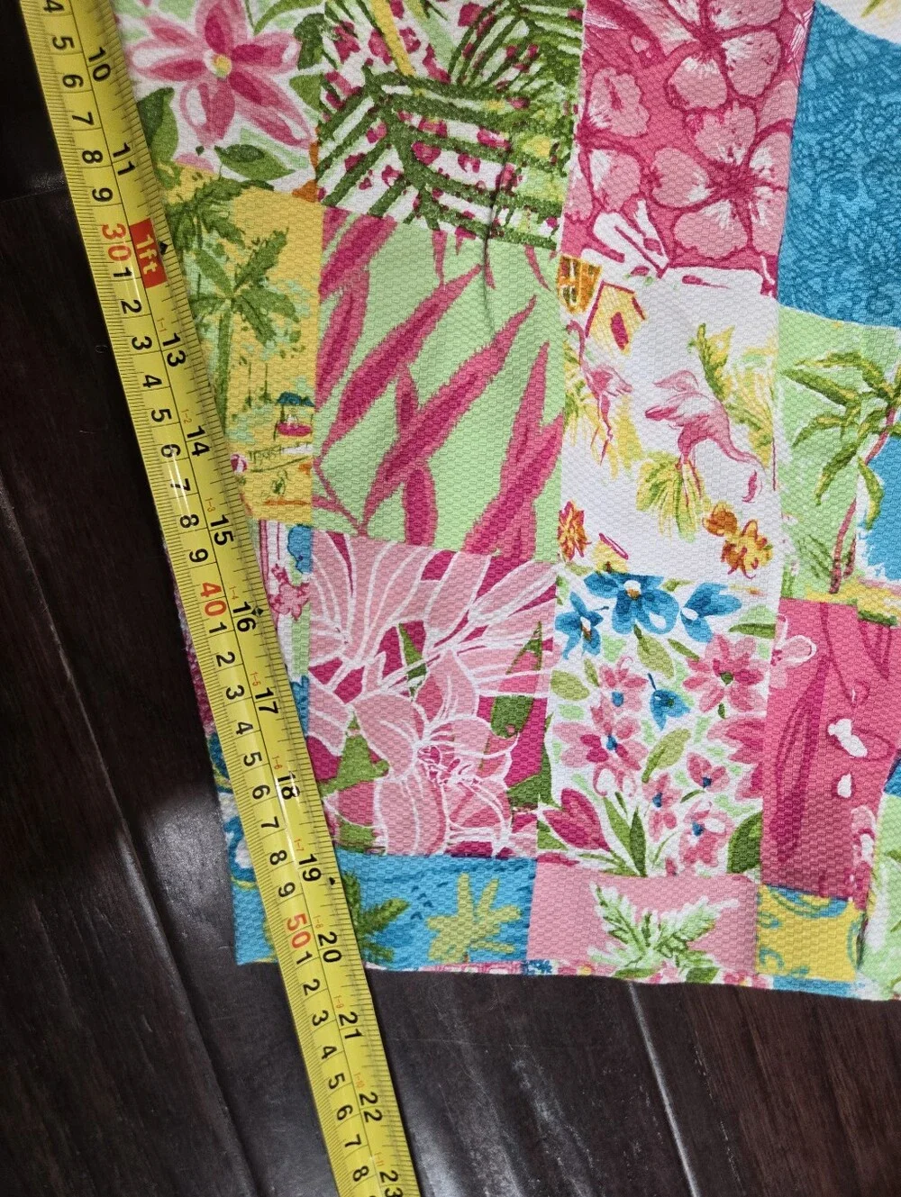 Vintage Y2k Maren Sport Woman 22W Tropical Patchwork Capri Pants Retro Resort